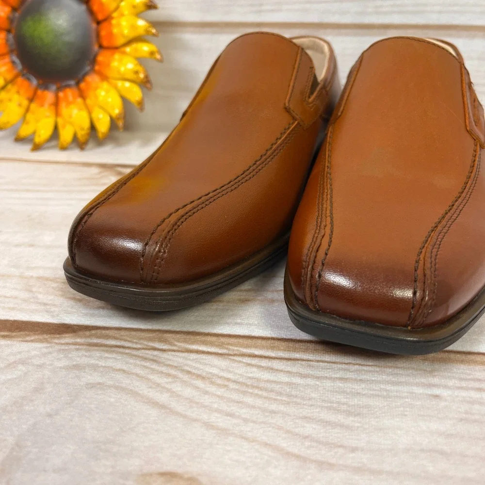 Florsheim Kids Reveal‎ Bikeslip Cognac Leather Dress Shoes Loafers 1 1M
